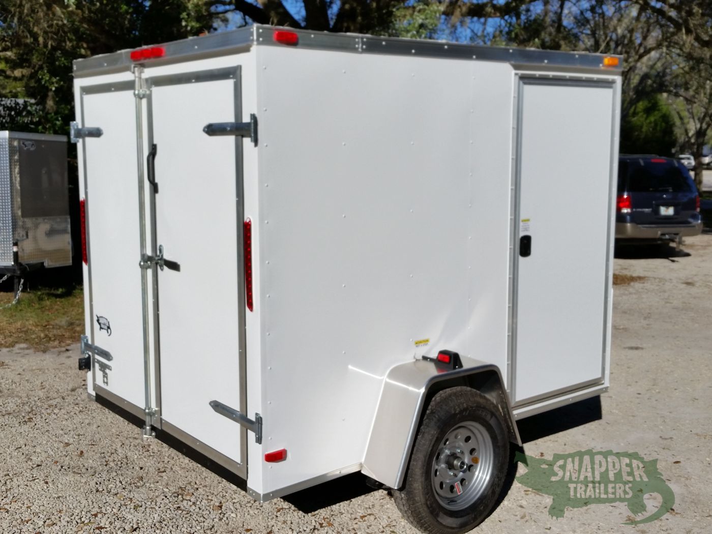 South Georgia Cargo 6x8 SA Trailer - White, Double Barn Doors, Side Door - Image 11