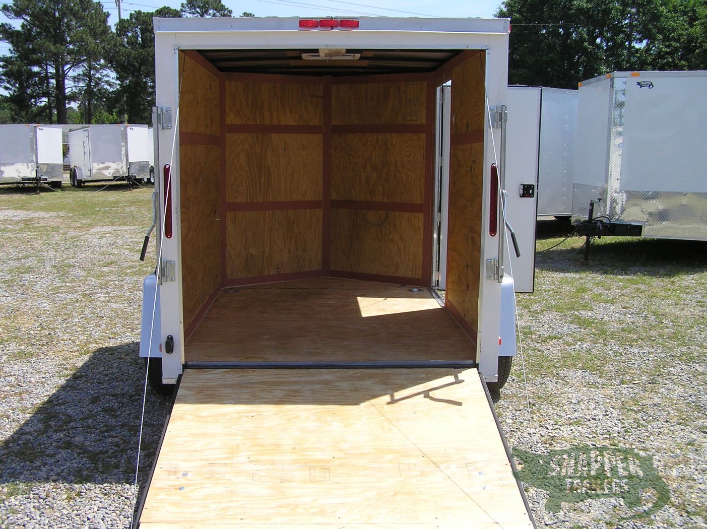 South Georgia Cargo 6x8 SA Trailer - White, Ramp, Side Door, D-Rings - Image 12