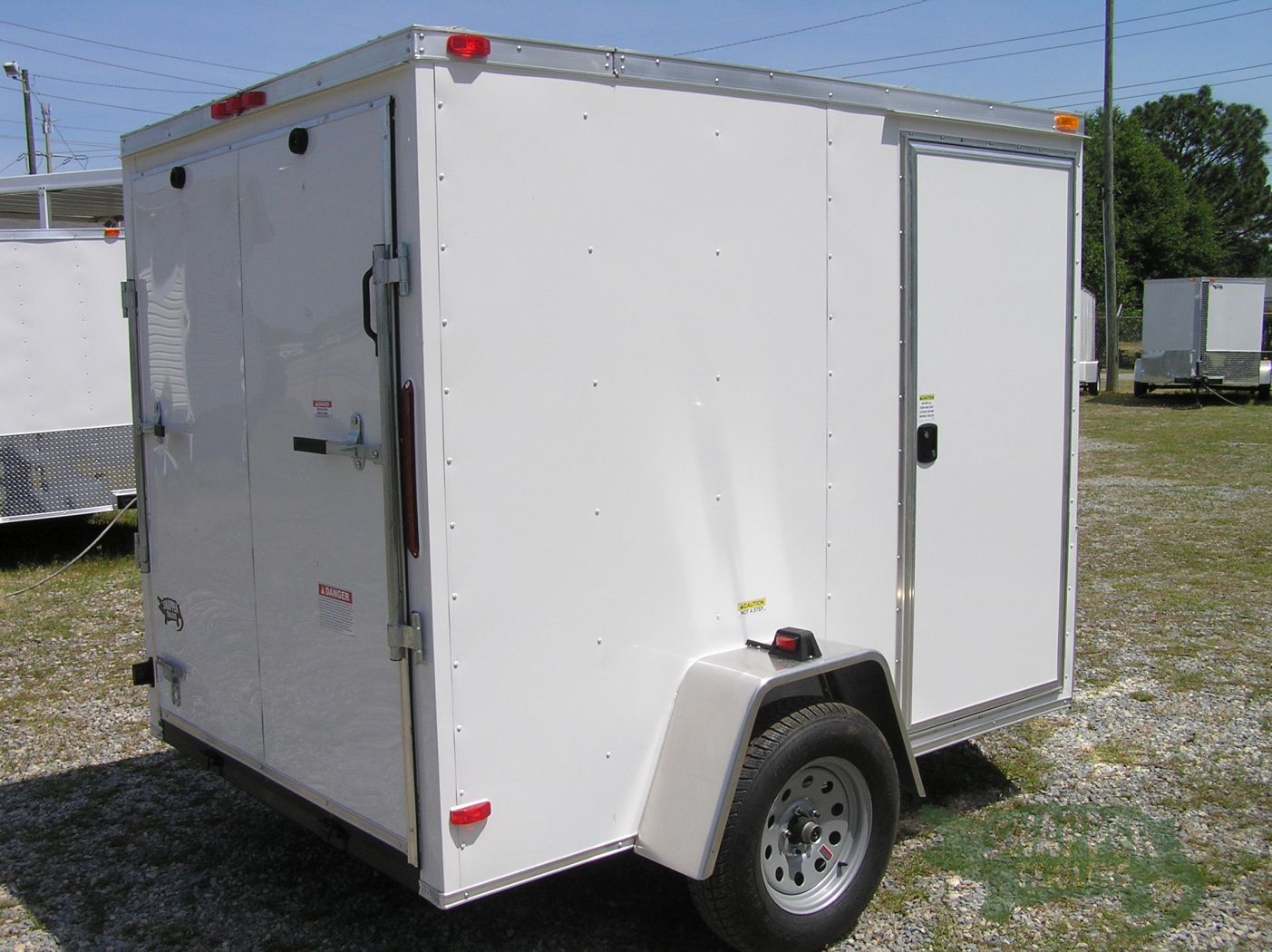 South Georgia Cargo 6x8 SA Trailer - White, Ramp, Side Door, D-Rings - Image 11