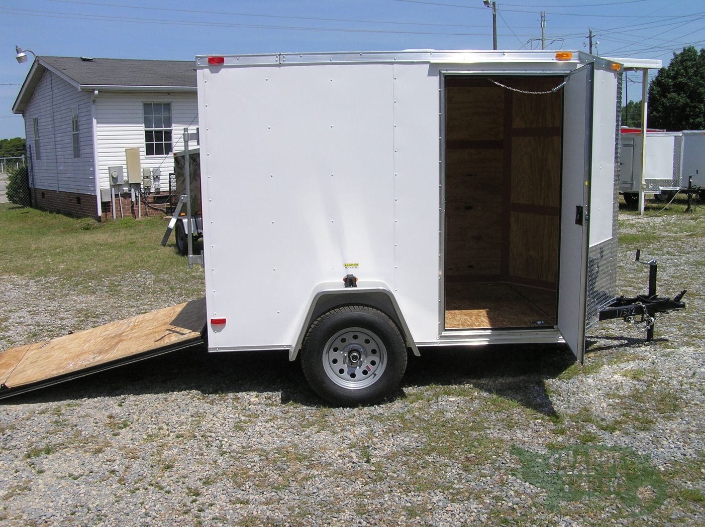 South Georgia Cargo 6x8 SA Trailer - White, Ramp, Side Door, D-Rings - Image 8