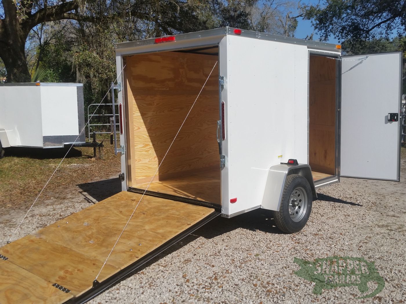 South Georgia Cargo 6x8 SA Trailer - White, Ramp, Side Door - Image 9