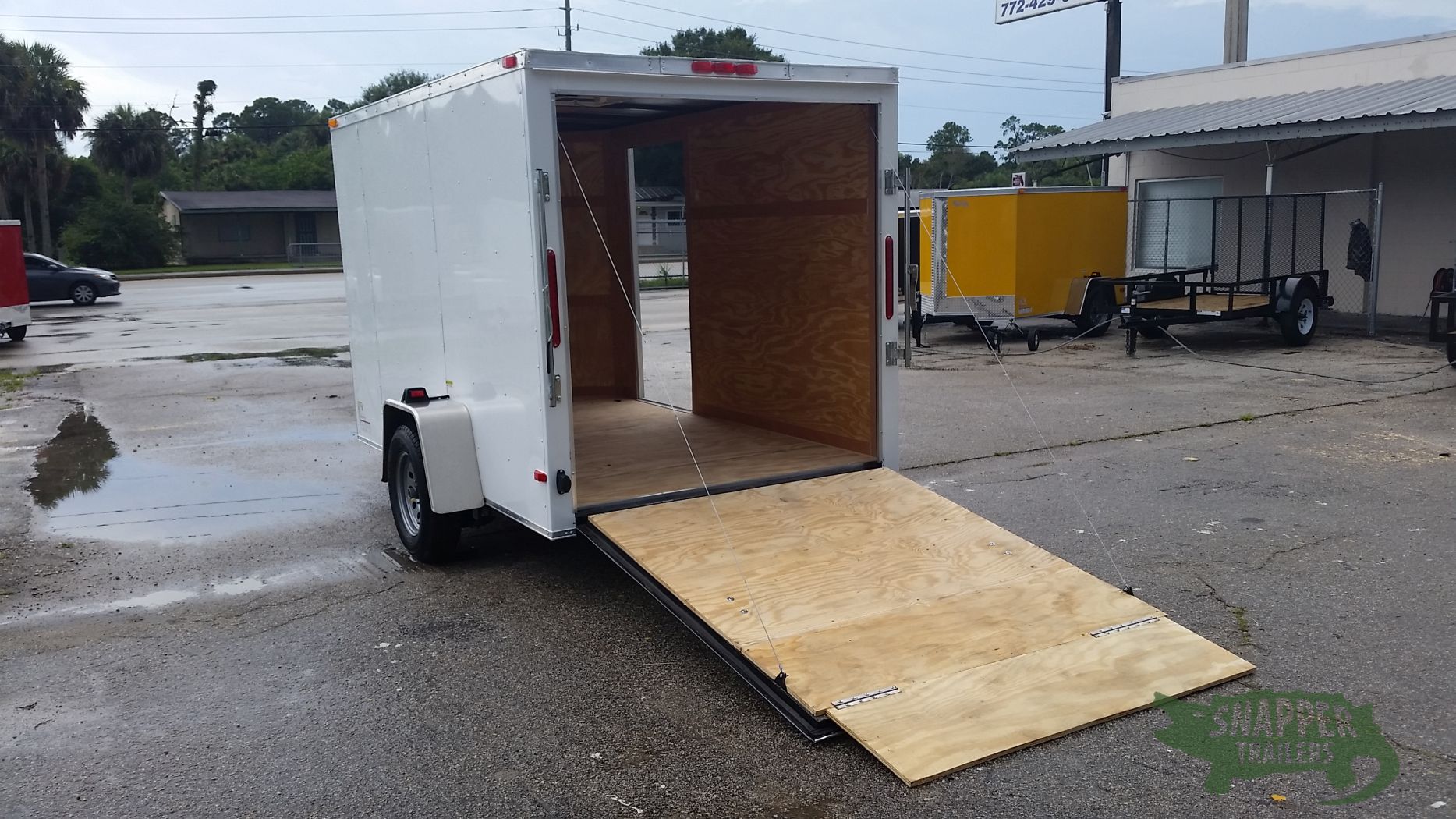 South Georgia Cargo 6x10 TA Trailer - White, Ramp, Side Door - Image 6