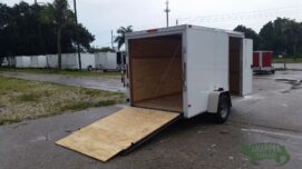 Alternative view of South Georgia Cargo 6x10 TA Trailer - White, Ramp, Side Door