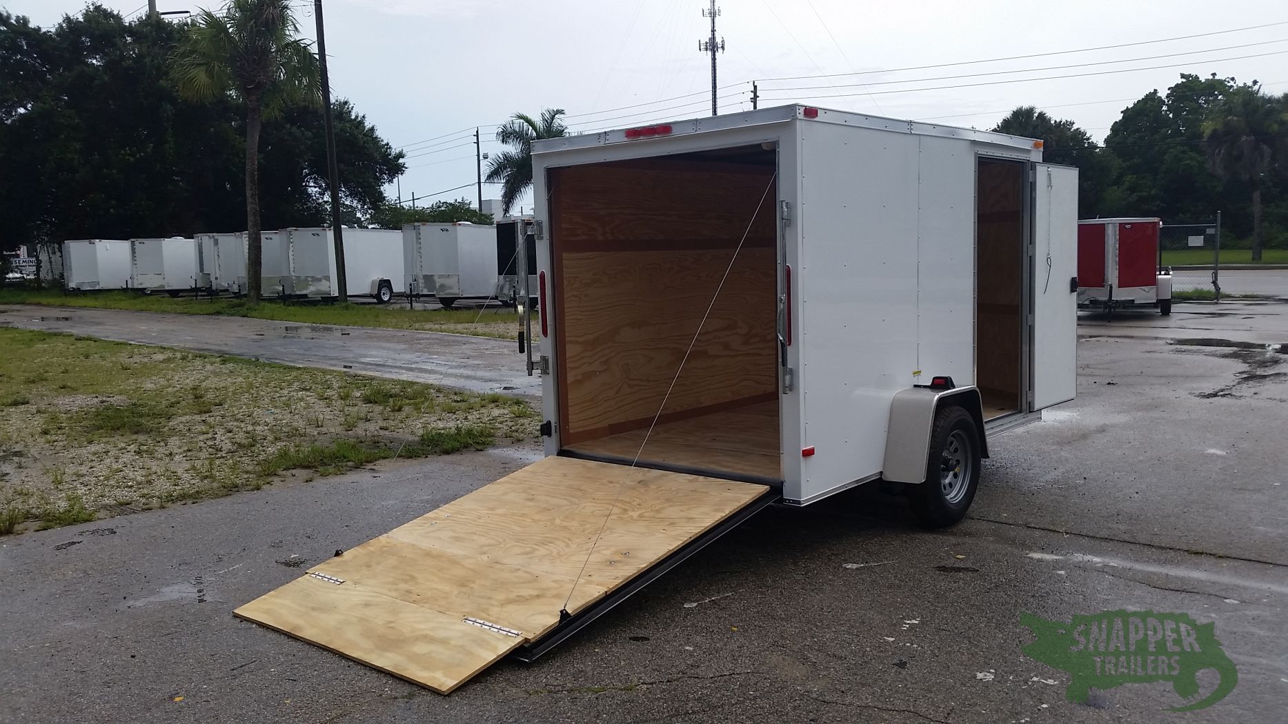 South Georgia Cargo 6x10 TA Trailer - White, Ramp, Side Door - Image 2