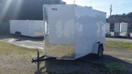 Alternative view of South Georgia Cargo 6x10 SA Trailer - White, Ramp, Side Door, Extra Height