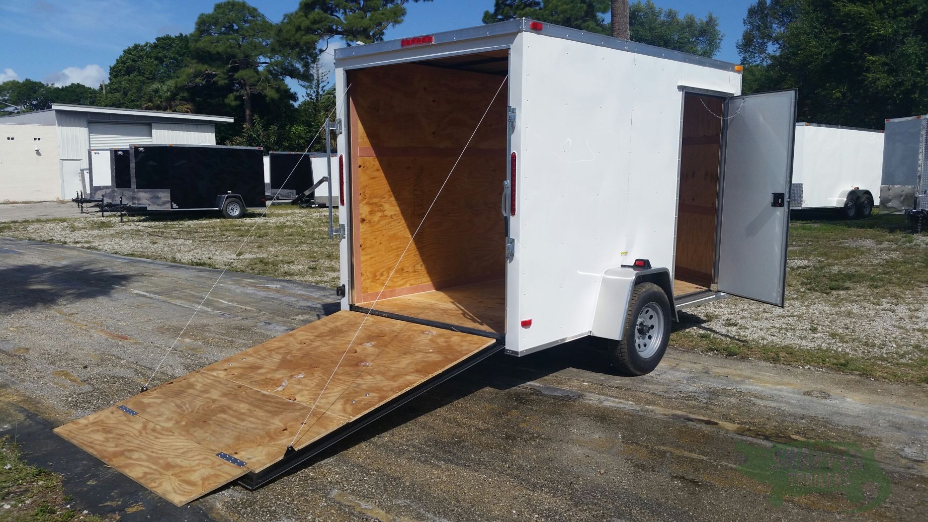 South Georgia Cargo 6x10 TA Trailer - White, Ramp, Side Door - Image 3