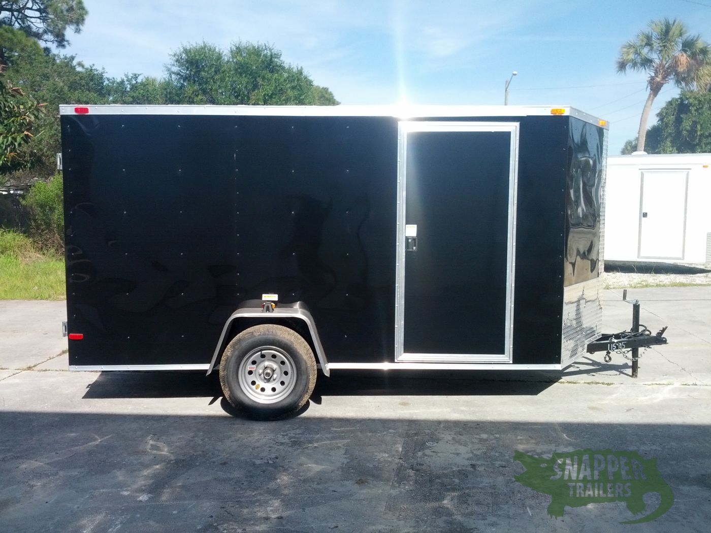 South Georgia Cargo 6x12 SA Trailer - Black, Double Doors, Side Door