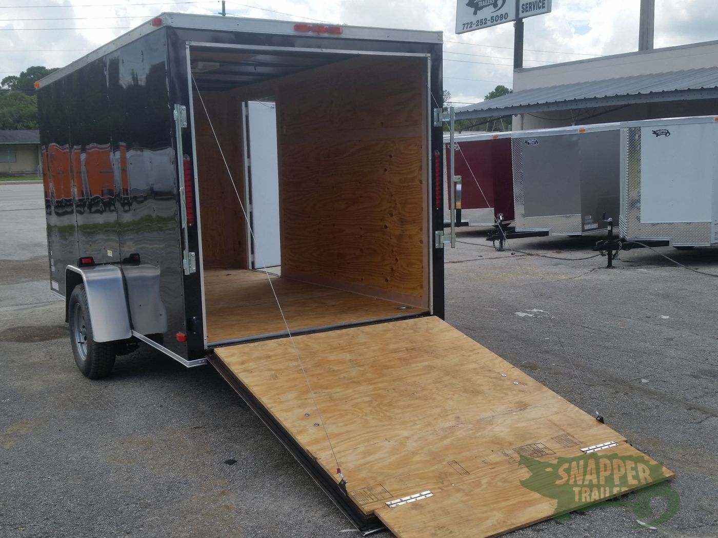 South Georgia Cargo 6x12 SA Trailer - Black, Ramp, Side Door - Image 2