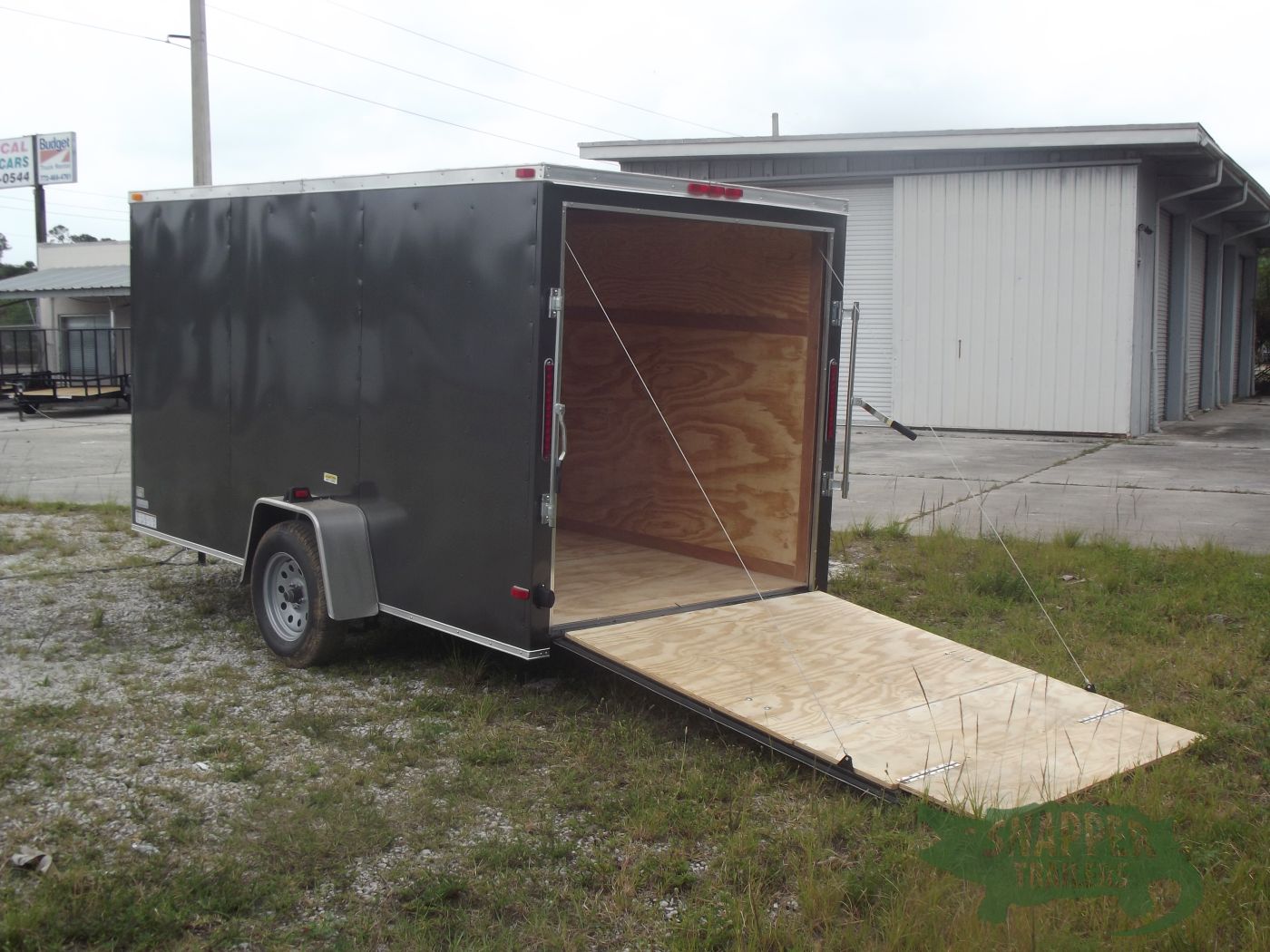 South Georgia Cargo 6x12 SA Trailer - Charcoal Gray, Ramp, Side Door - Image 4