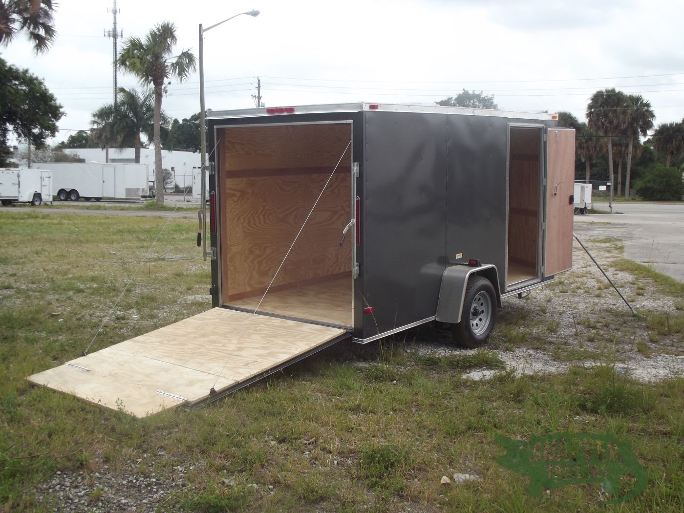 South Georgia Cargo 6x12 SA Trailer - Charcoal Gray, Ramp, Side Door - Image 8