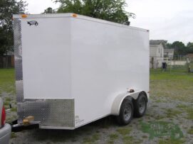 Alternative view of South Georgia Cargo 6x12 TA Trailer - White, Ramp, Side Door, and Extra Height