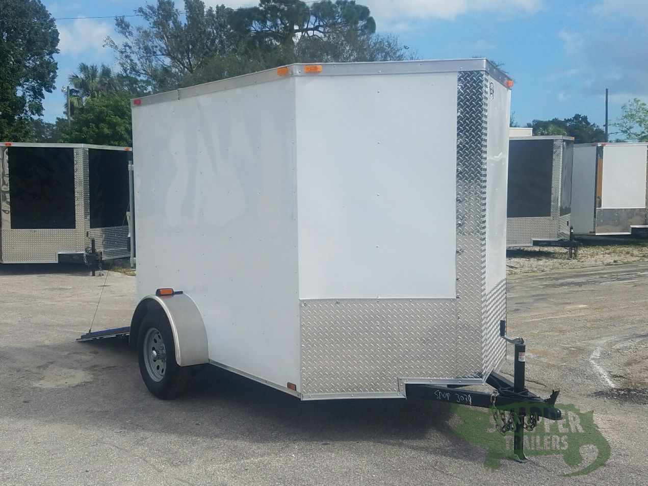 Quality Cargo 6x8 SA Trailer - White, Ramp, Extra Height - Image 12