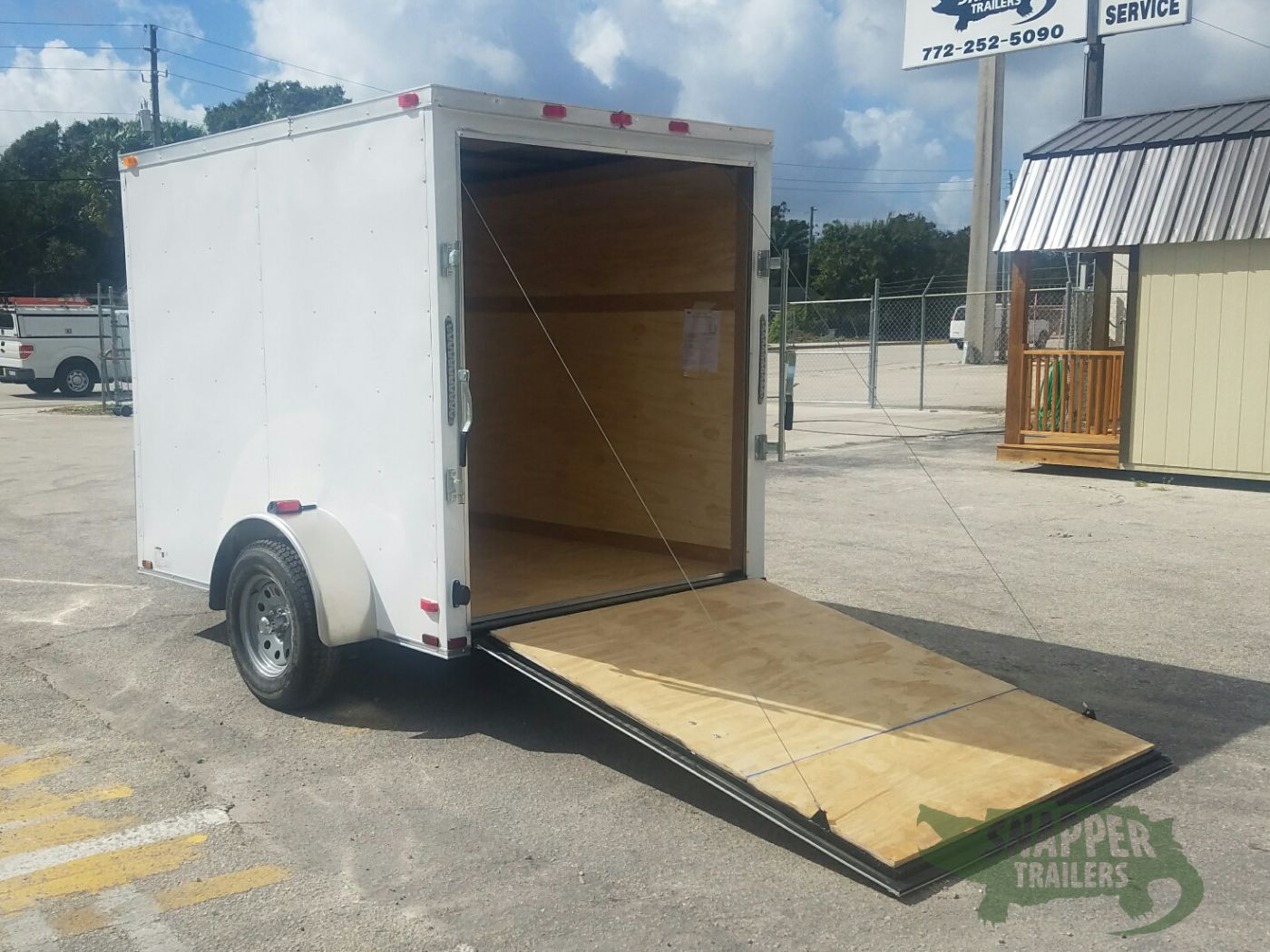 Quality Cargo 6x8 SA Trailer - White, Ramp, Extra Height - Image 4