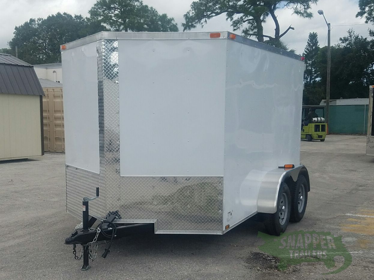 Quality Cargo 7x10 TA Trailer - White, Barn Doors, Side Door, Extra Height - Image 2