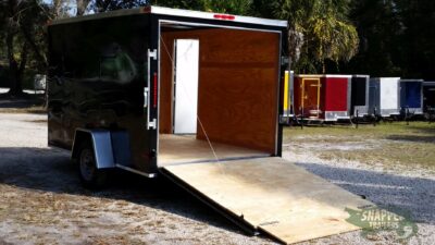 South Georgia Cargo 7x10 SA Trailer - Black, Ramp, Side Door - Image 4