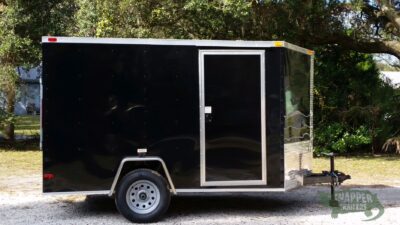 South Georgia Cargo 7x10 SA Trailer - Black, Ramp, Side Door