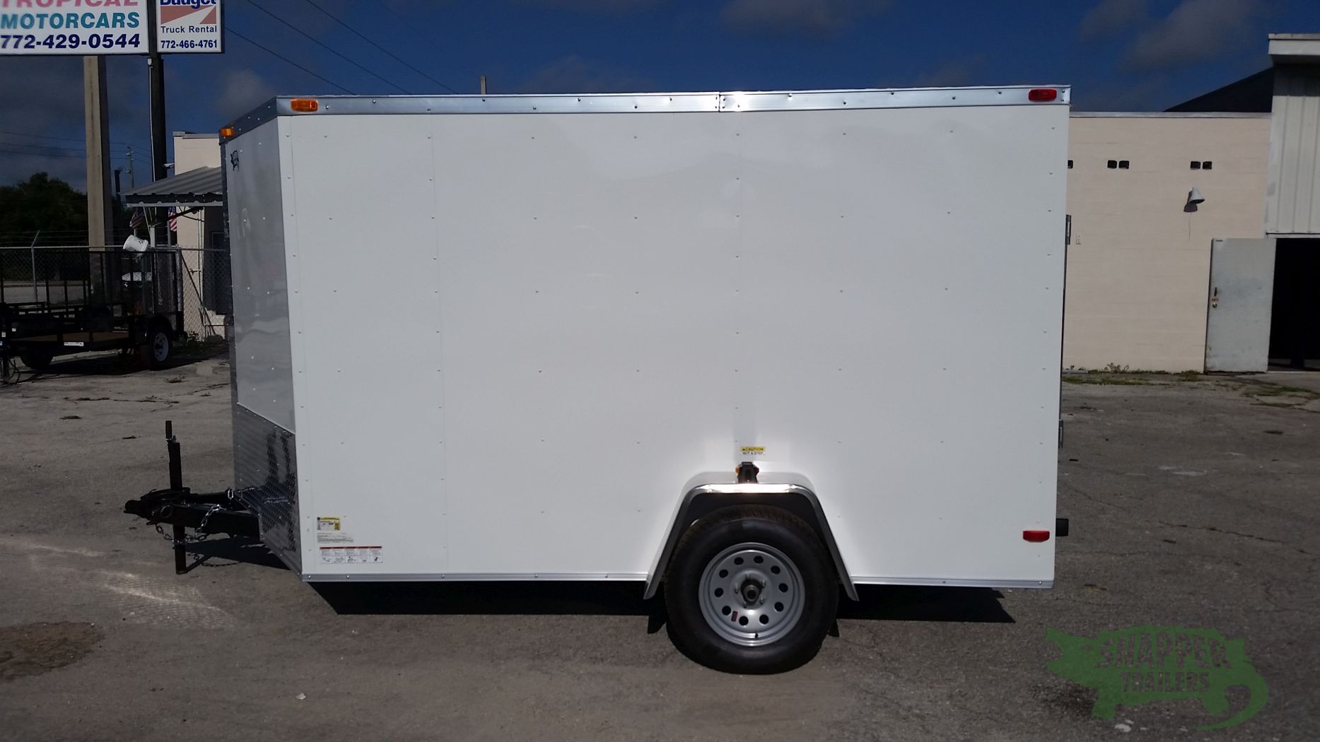 South Georgia Cargo 7x10 SA Trailer - White, Ramp, Side Door - Image 3