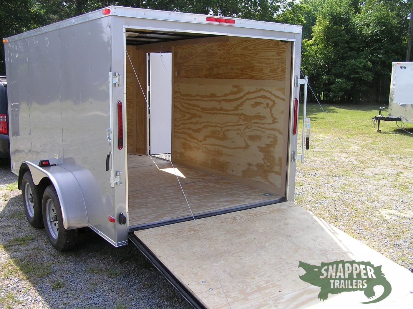 South Georgia Cargo 7x12 TA Trailer - Silver Frost, Ramp, Side Door, D-Rings - Image 3