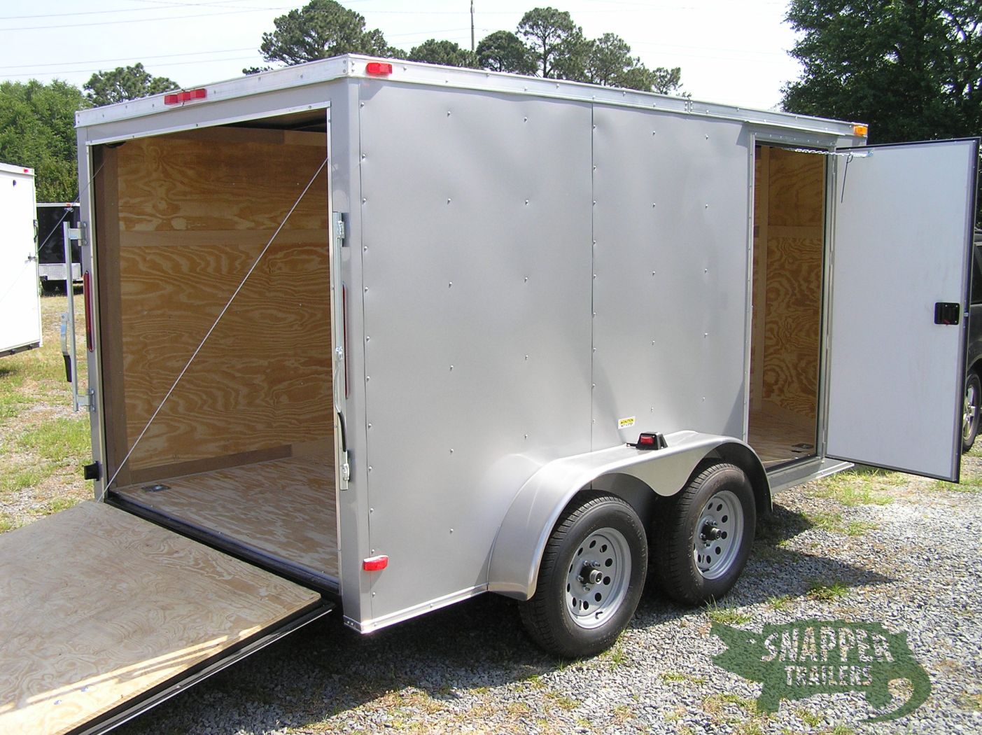 South Georgia Cargo 7x12 TA Trailer - Silver Frost, Ramp, Side Door, D-Rings - Image 12