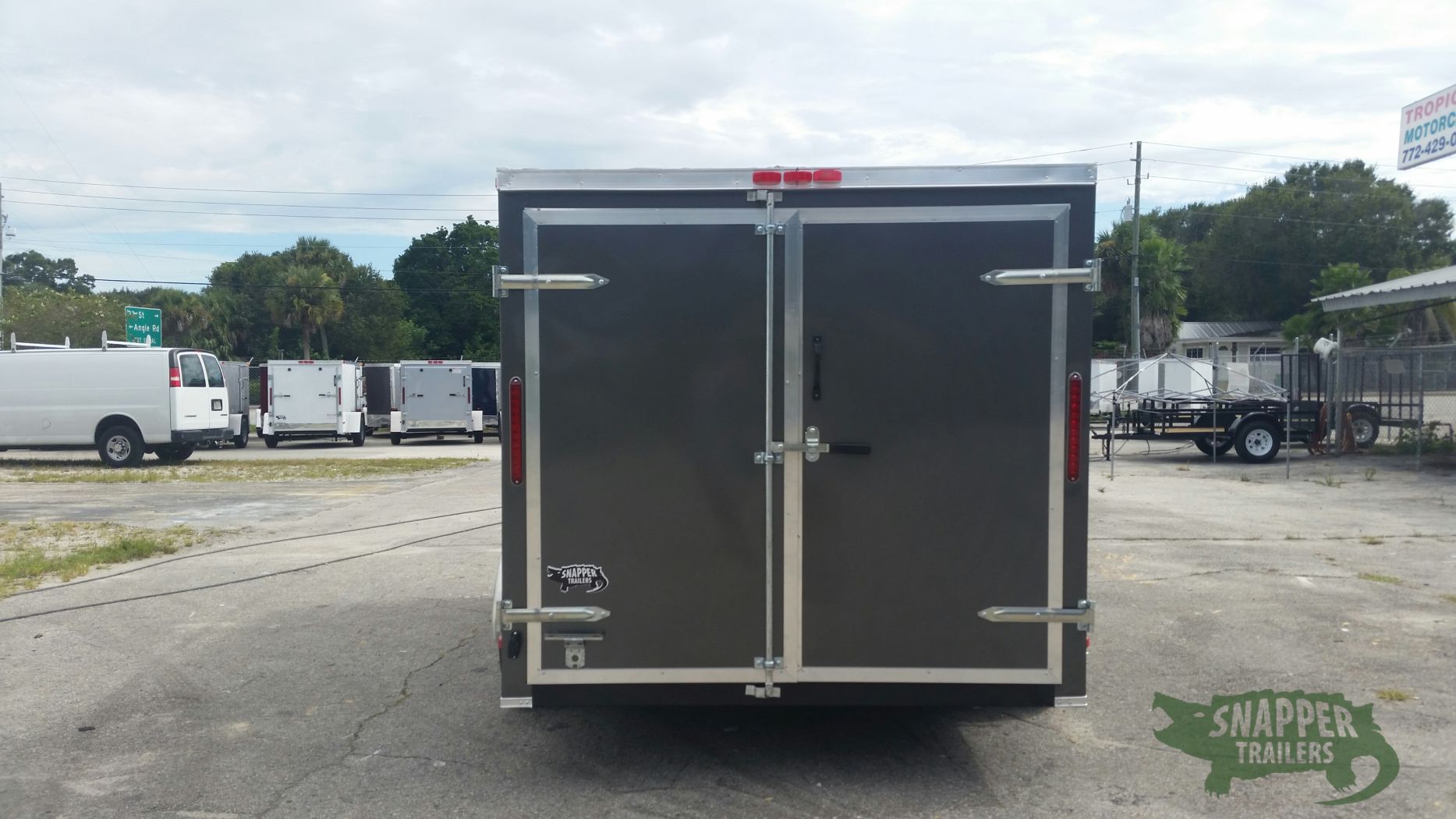 South Georgia Cargo 7x14 TA Trailer - Charcoal Gray, Double Doors, Side Door, Flat Front - Image 7
