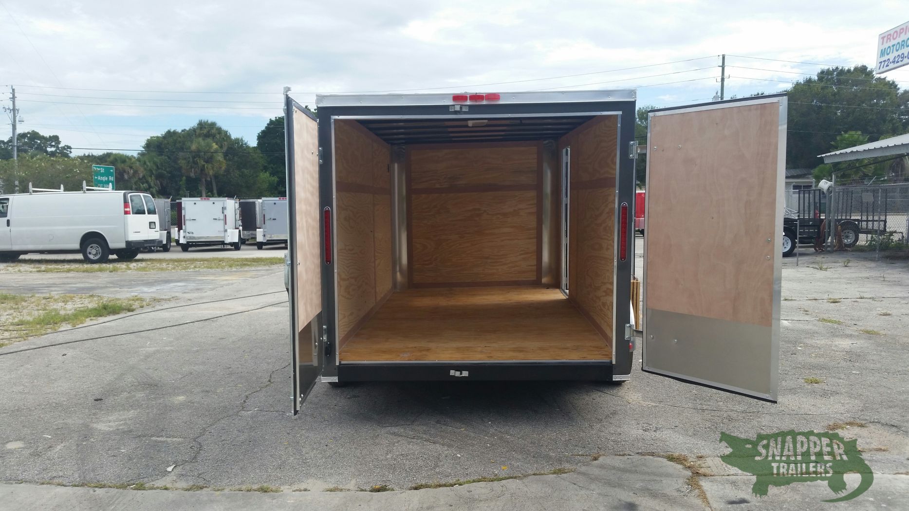 South Georgia Cargo 7x14 TA Trailer - Charcoal Gray, Double Doors, Side Door, Flat Front - Image 6