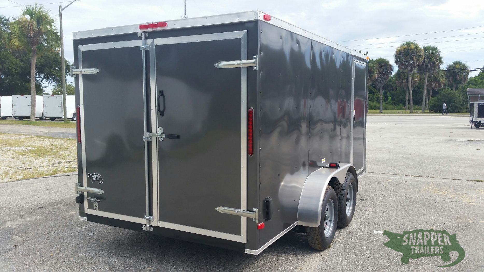 South Georgia Cargo 7x14 TA Trailer - Charcoal Gray, Double Doors, Side Door, Flat Front - Image 9