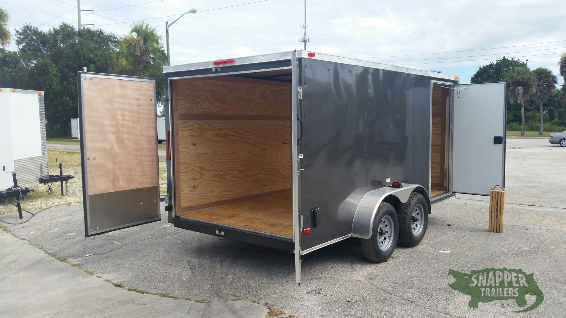 South Georgia Cargo 7x14 TA Trailer - Charcoal Gray, Double Doors, Side Door, Flat Front - Image 8