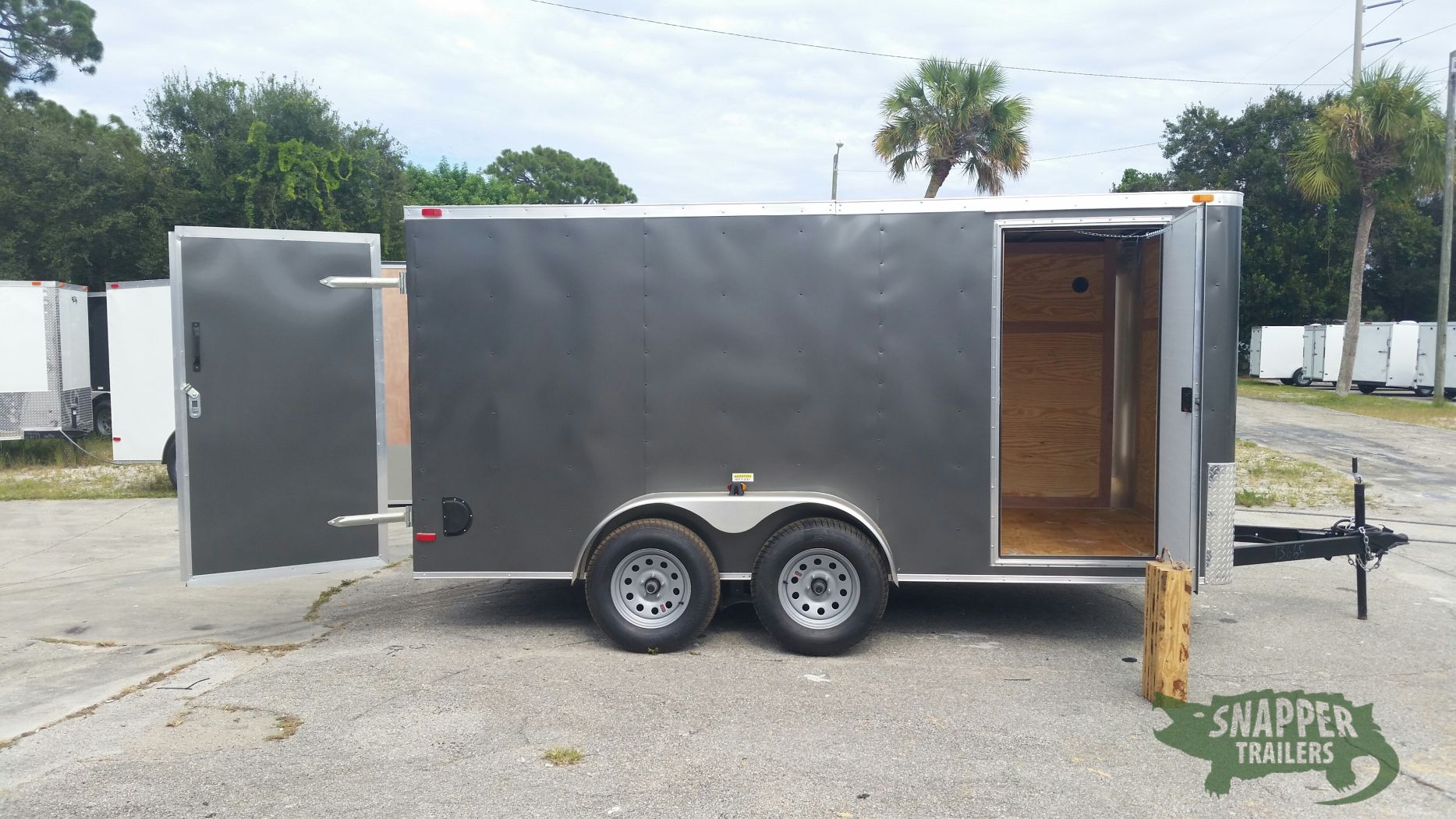 South Georgia Cargo 7x14 TA Trailer - Charcoal Gray, Double Doors, Side Door, Flat Front - Image 10