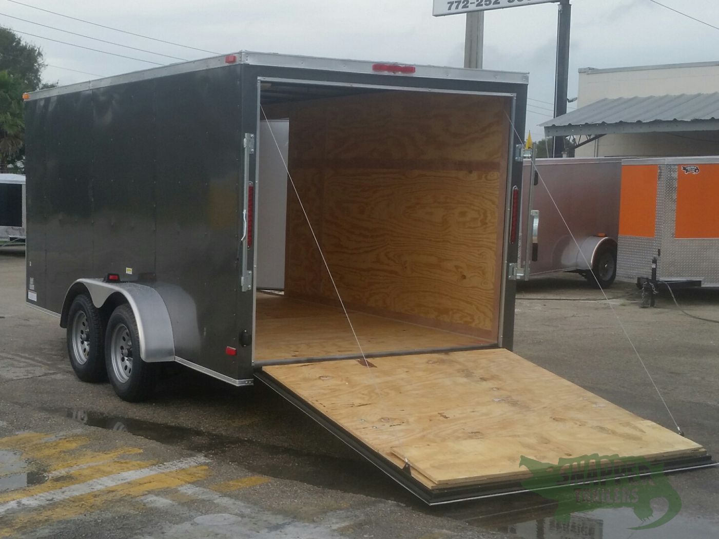 South Georgia Cargo 7x14 TA Trailer - Charcoal Grey, Ramp, Side Door - Image 4