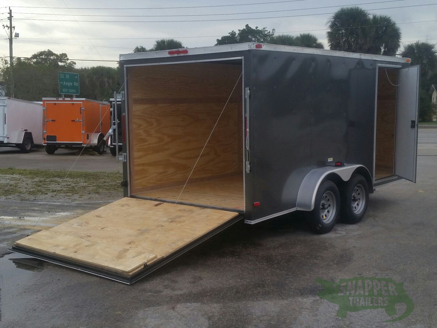 South Georgia Cargo 7x14 TA Trailer - Charcoal Grey, Ramp, Side Door - Image 8