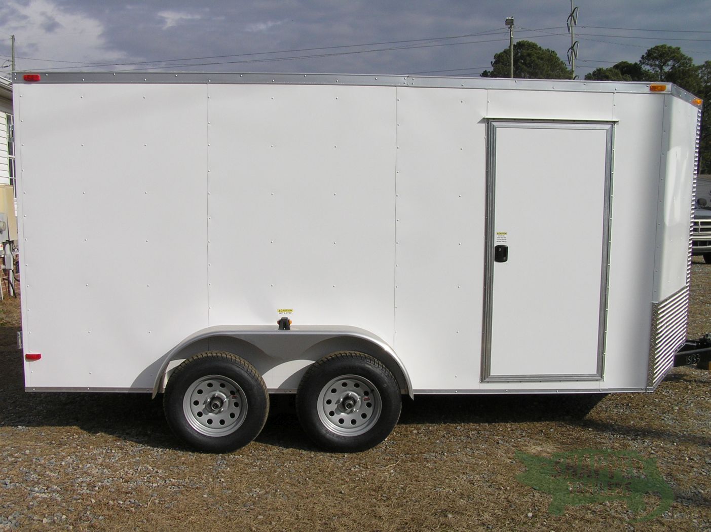 South Georgia Cargo 7x14 TA Trailer - White, Double Doors, Side Door, Extra Height