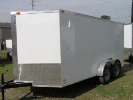 Alternative view of South Georgia Cargo Custom 7x14 TA Trailer - White, Ramp, Side Door, RTP Flooring, Side Vents, E-Track, LED Lights