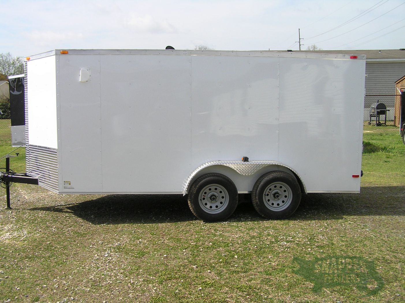 South Georgia Cargo Custom 7x14 TA Trailer - White, Ramp, Side Door, RTP Flooring, Side Vents, E-Track, LED Lights - Image 3