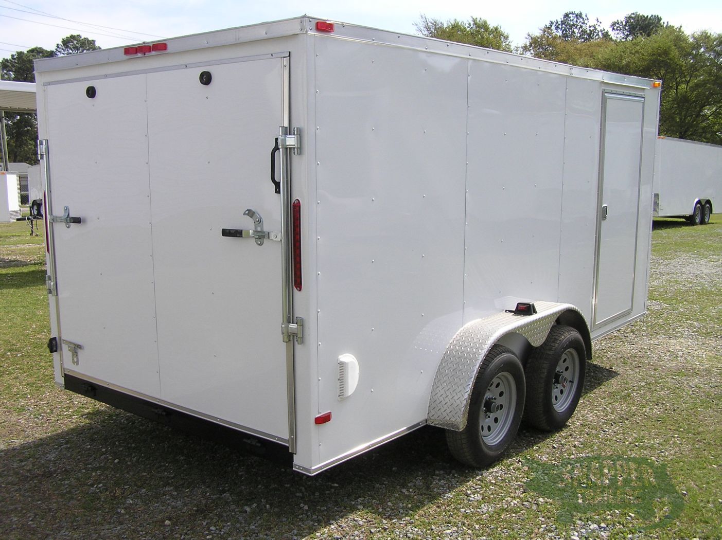 South Georgia Cargo Custom 7x14 TA Trailer - White, Ramp, Side Door, RTP Flooring, Side Vents, E-Track, LED Lights - Image 9