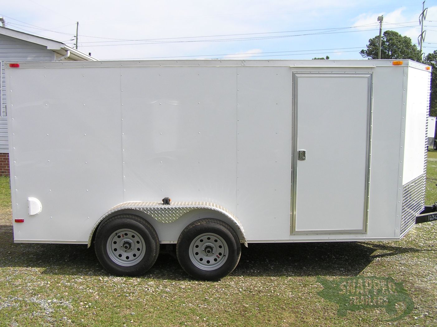 South Georgia Cargo Custom 7x14 TA Trailer - White, Ramp, Side Door, RTP Flooring, Side Vents, E-Track, LED Lights