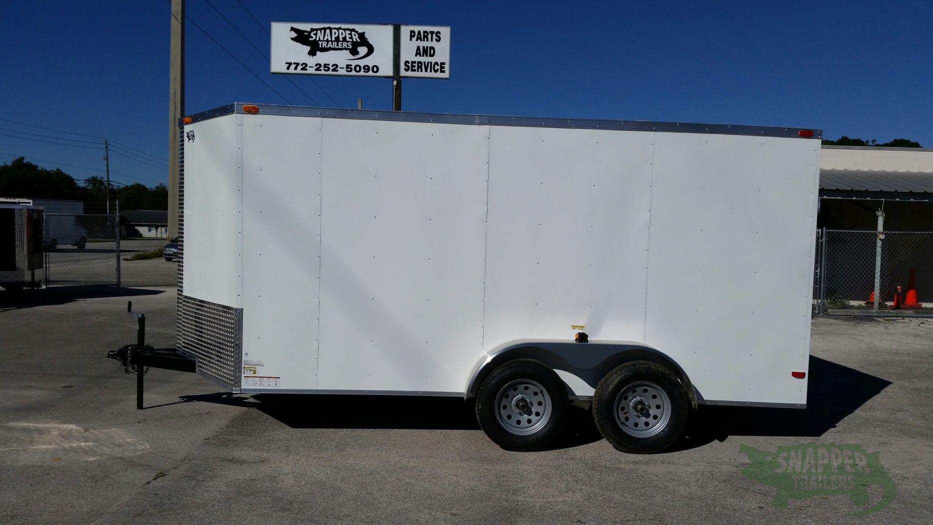 South Georgia Cargo 7x14 TA Trailer - White, Ramp, Side Door - Image 3