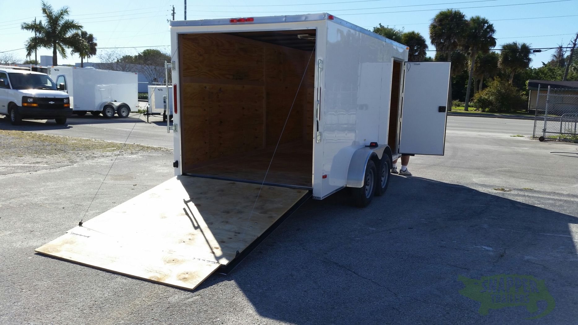 South Georgia Cargo 7x14 TA Trailer - White, Ramp, Side Door - Image 8