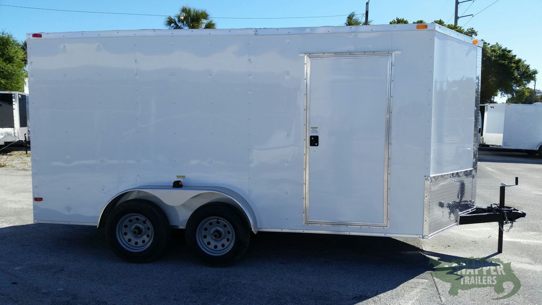 South Georgia Cargo 7x14 TA Trailer - White, Ramp, Side Door