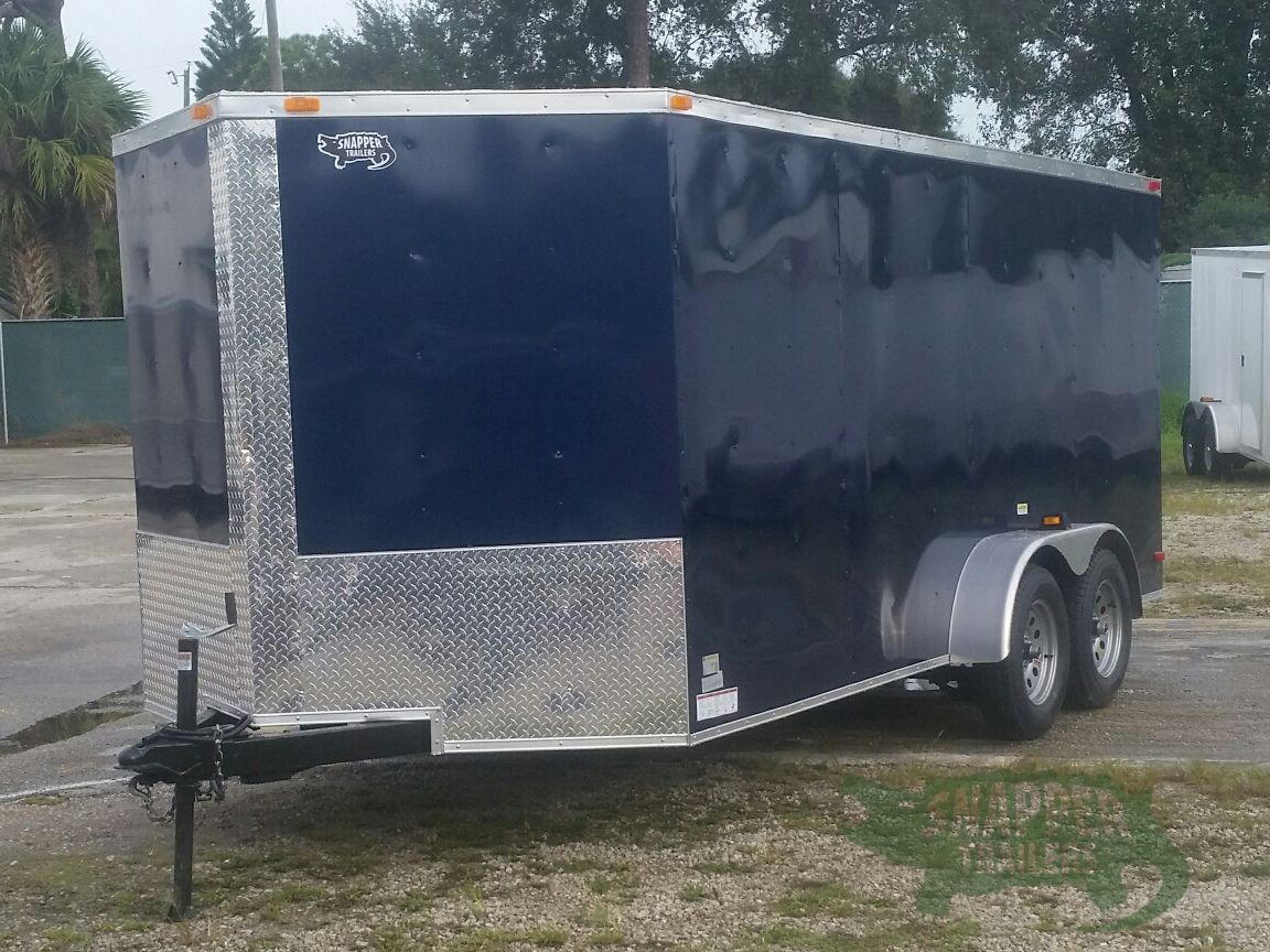 South Georgia Cargo 7x16 TA Trailer - Blue, Ramp, Side Door - Image 2