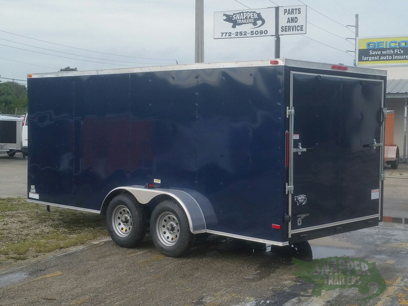 South Georgia Cargo 7x16 TA Trailer - Blue, Ramp, Side Door - Image 5