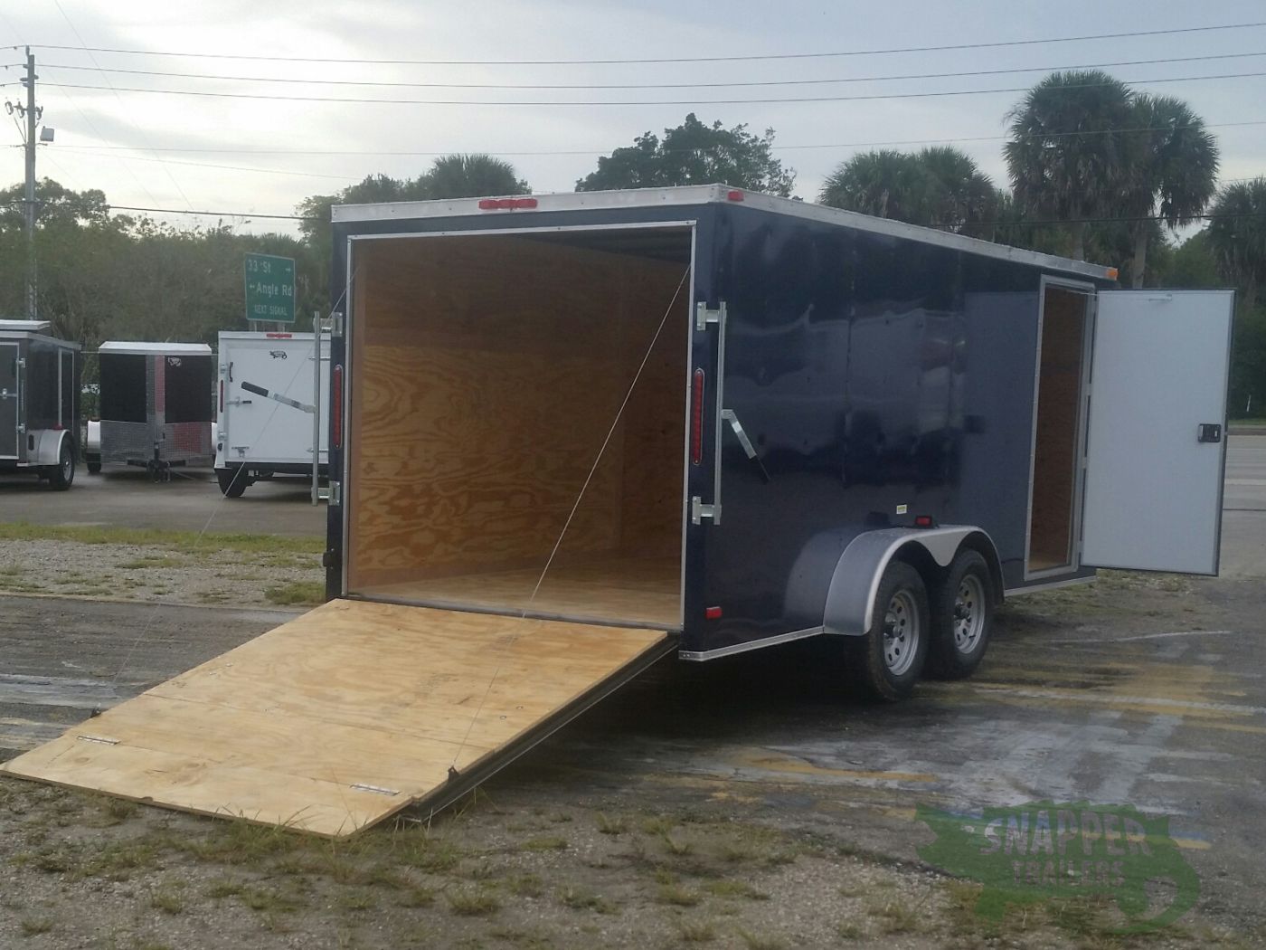 South Georgia Cargo 7x16 TA Trailer - Blue, Ramp, Side Door - Image 8
