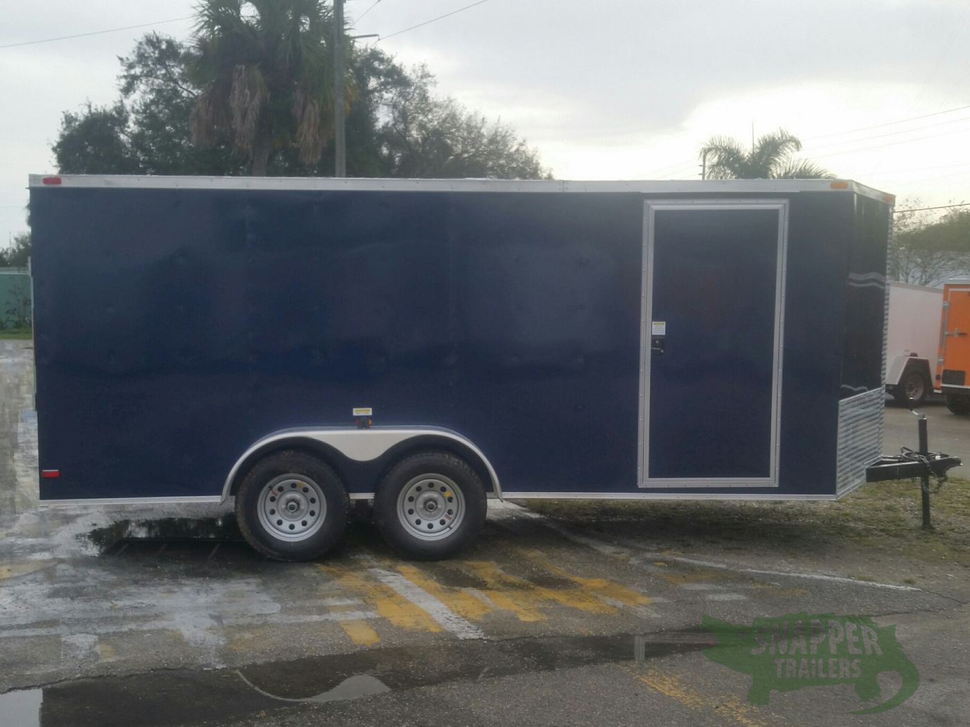 South Georgia Cargo 7x16 TA Trailer - Blue, Ramp, Side Door
