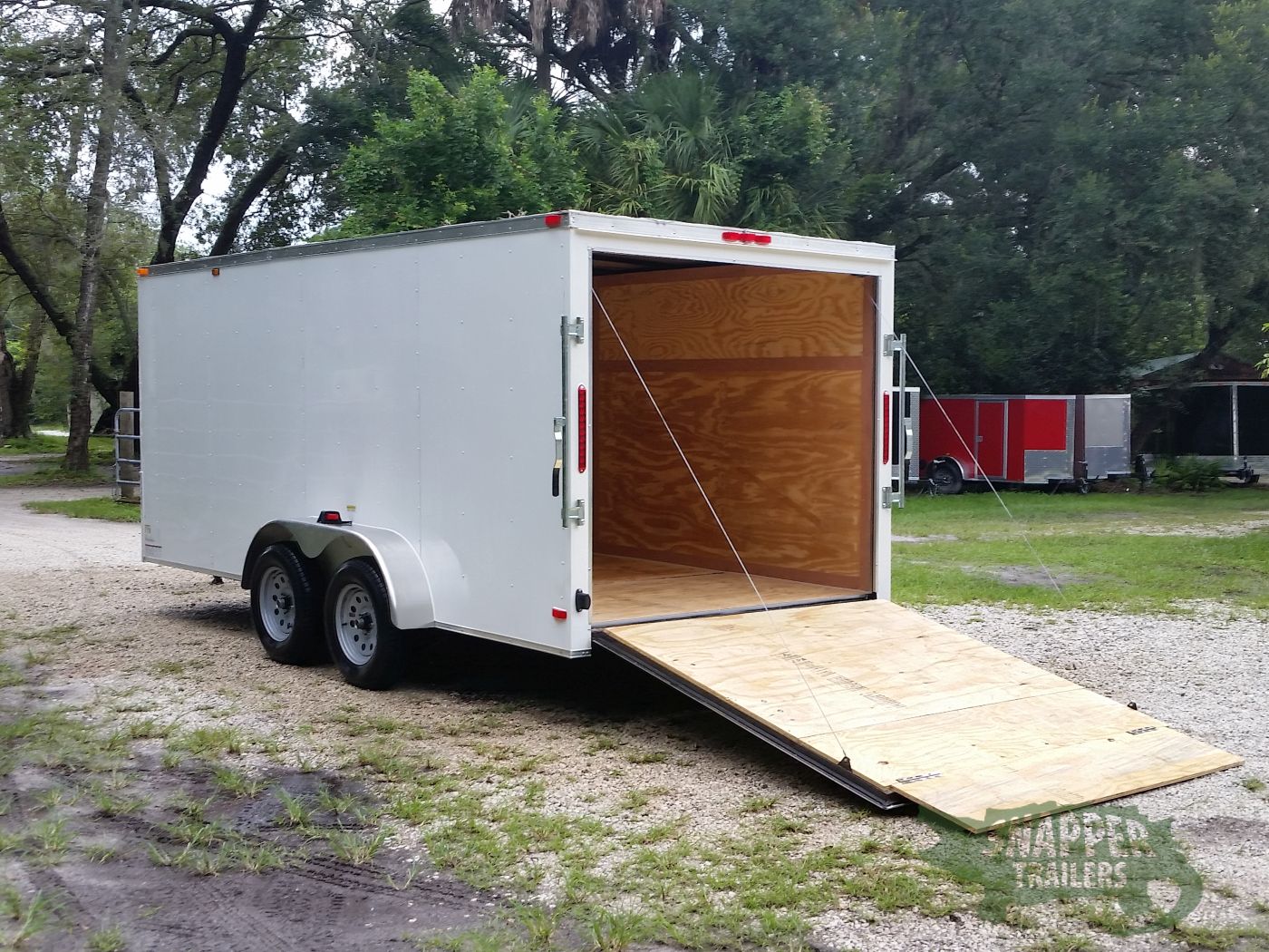 South Georgia Cargo 7x16 TA Trailer - White, Ramp, Side Door, Flat Front - Image 4