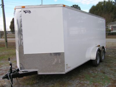 South Georgia Cargo 7x16 TA Trailer - White, Ramp, Side Door - Image 2