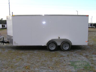 South Georgia Cargo 7x16 TA Trailer - White, Ramp, Side Door - Image 3