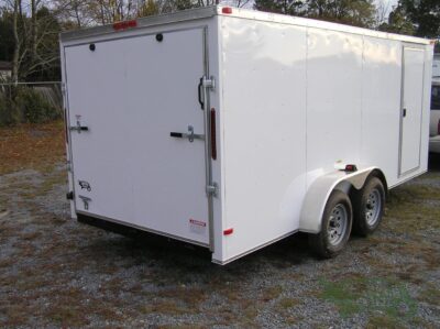 South Georgia Cargo 7x16 TA Trailer - White, Ramp, Side Door - Image 9