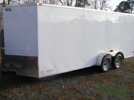 Alternative view of South Georgia Cargo 7x18 TA Trailer - White, Ramp, Side Door, Extra Height