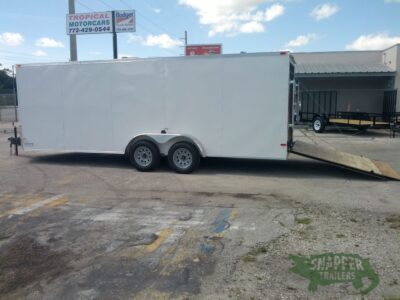 South Georgia Cargo 7x20 TA Trailer - White, Ramp, Side Door - Image 3