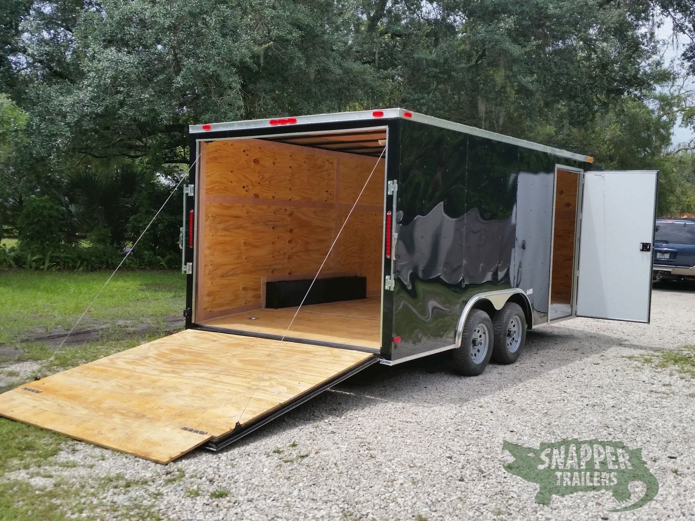 South Georgia Cargo 8.5x16 TA Trailer - Black, Ramp, Side Door - Image 8