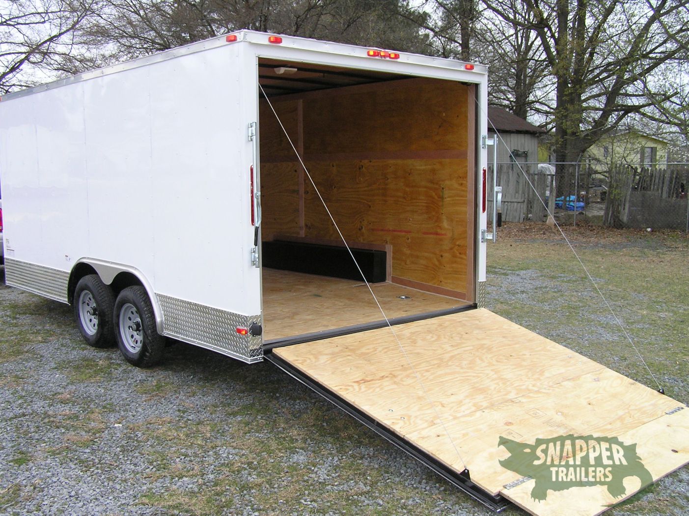 South Georgia Cargo 8.5x16 TA Trailer - White, Ramp, Side Door, ATP Trim - Image 4